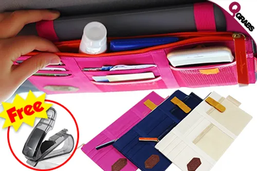 From QR25 Keep that Sun Protector Organized with a Car Visor Organizer - Comes with a FREE Car Clip! (Up to QR110 Value)